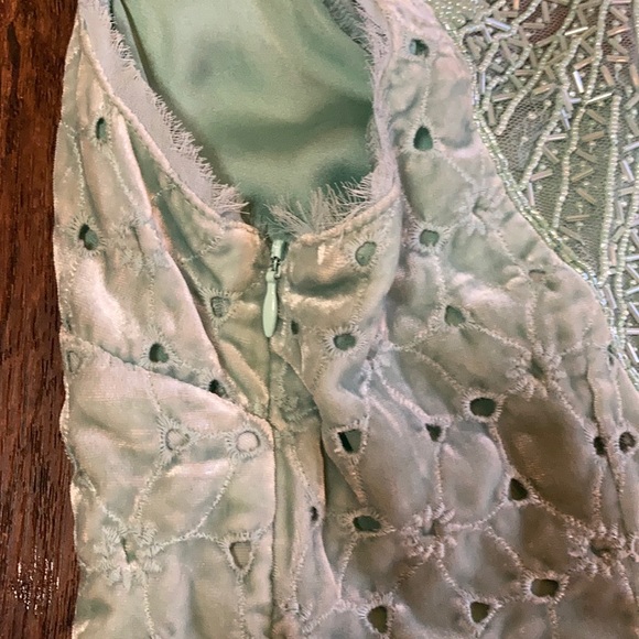 Free People Danced to Pieces Teal Beaded Mini Dres - Picture 7 of 7